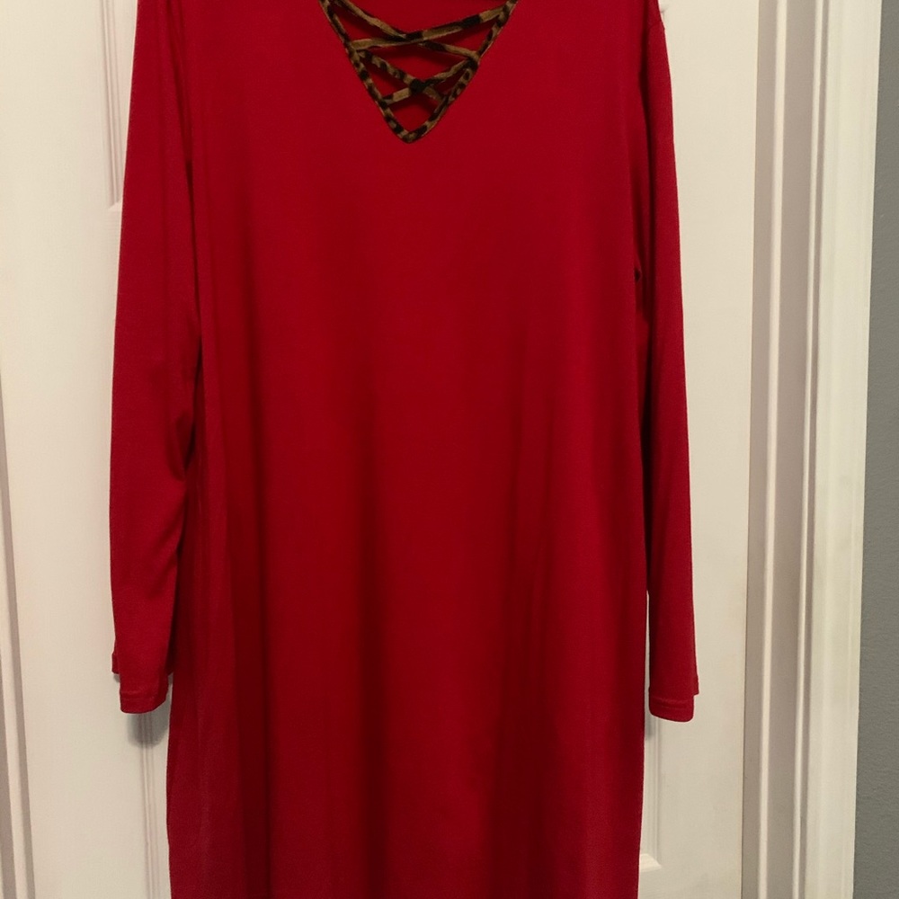 Southern stitch red dress